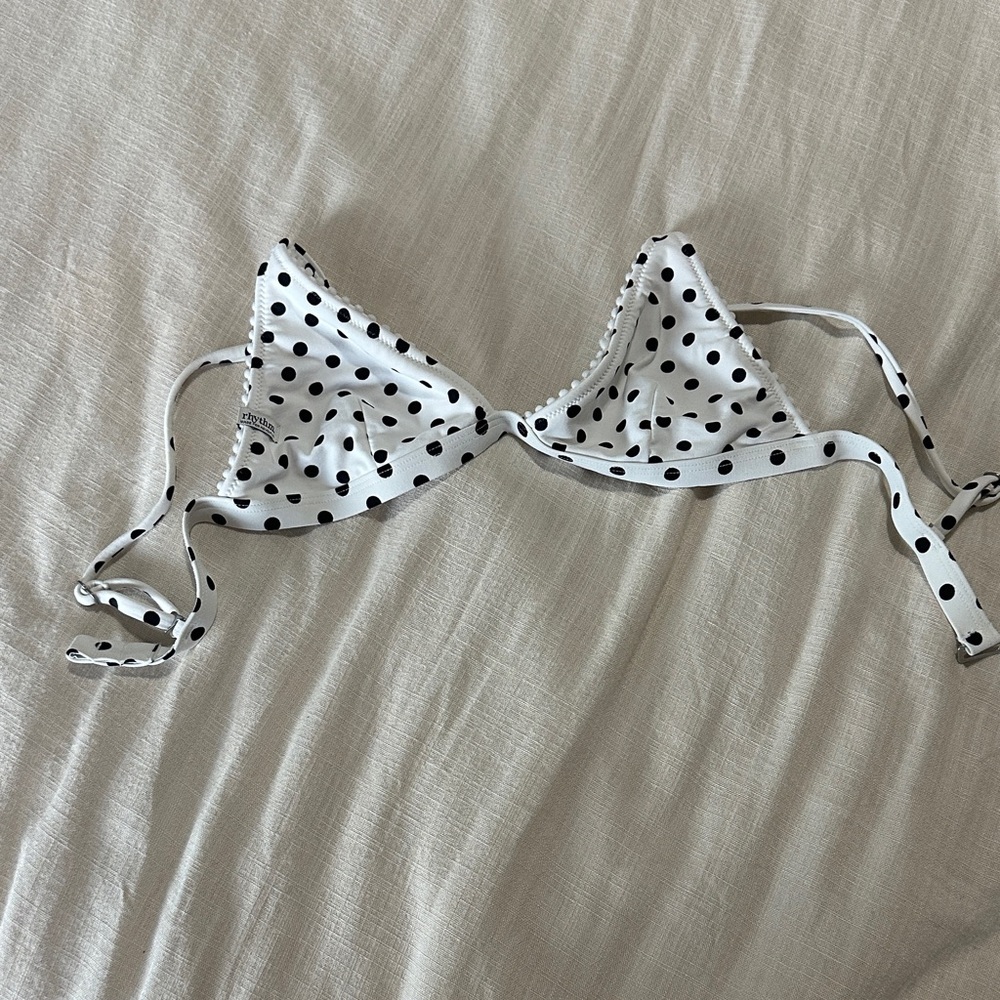 Rhythm Black and White Polka Dot Bikini Top